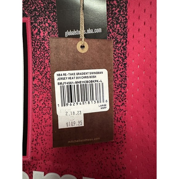 Mitchell & Ness Miami Heat Chris Bosh Swingman Jersey Size LARGE 2011-2012 NEW - Picture 3 of 3